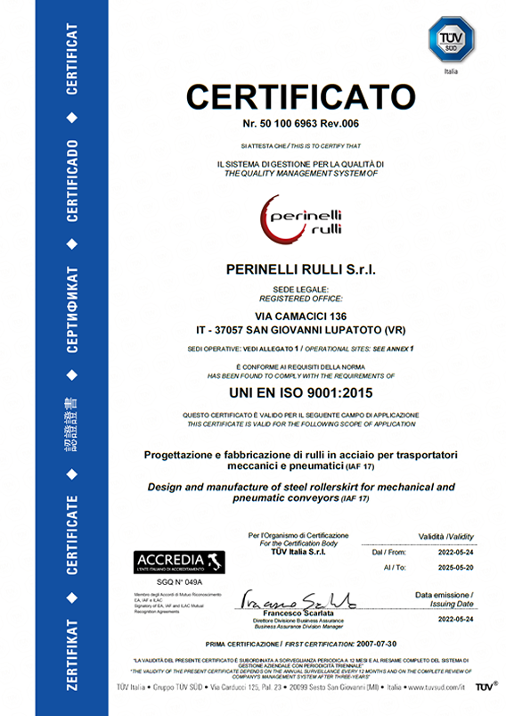 certificatoUNI EN ISO 9001:2015