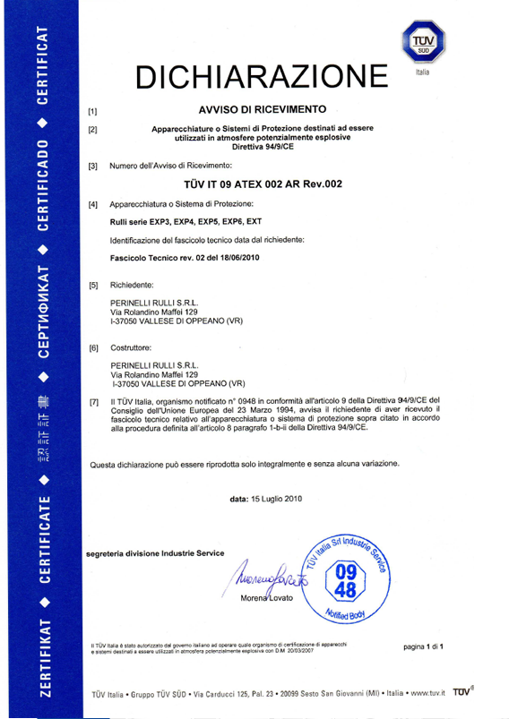 certificazione TUV 1